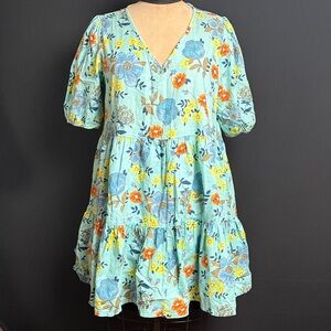 a.n.a Floral Dress - Blue, Orange, Yellow